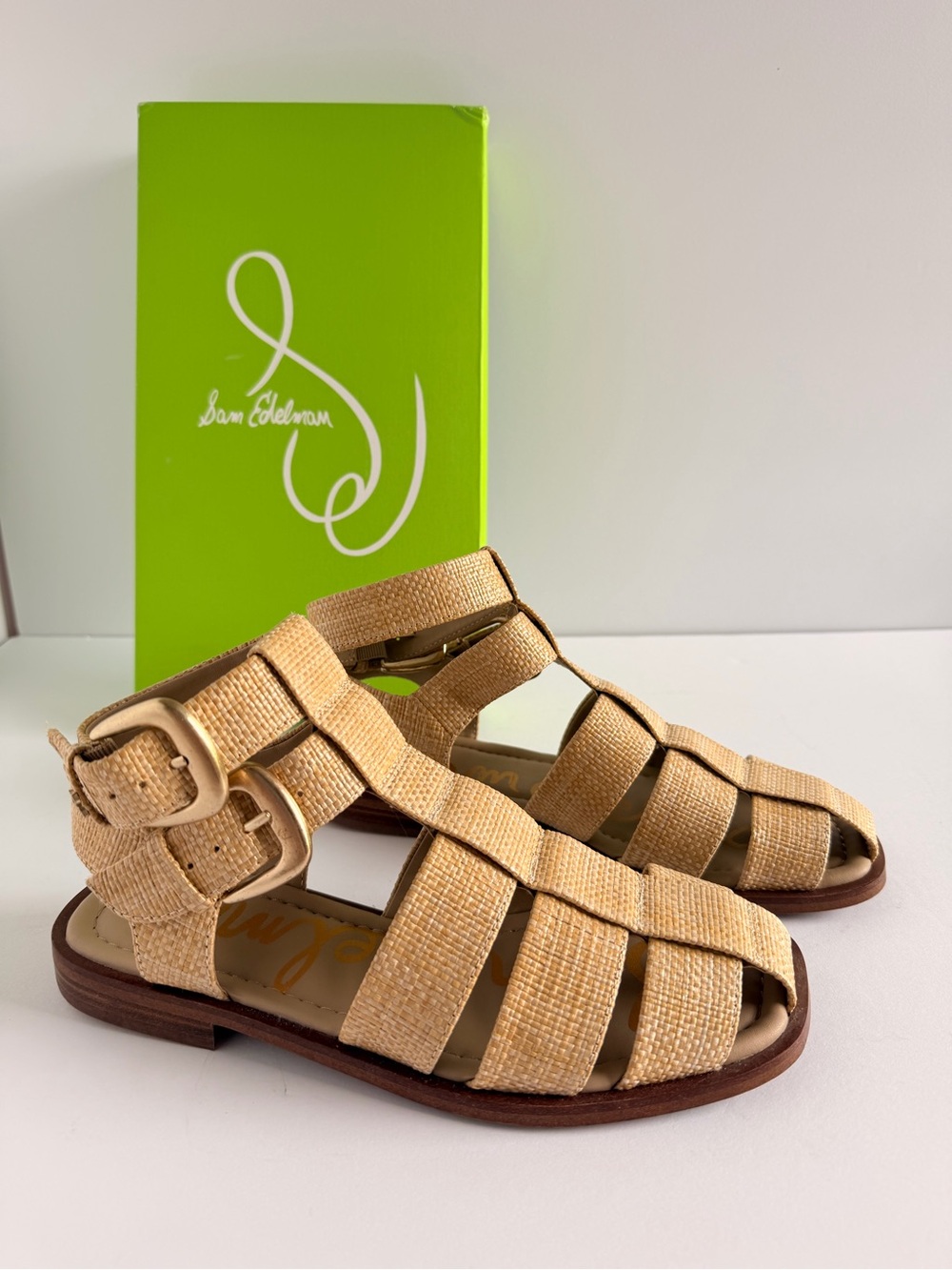 Sam Edelman Beige Woven Fisherman Sandals